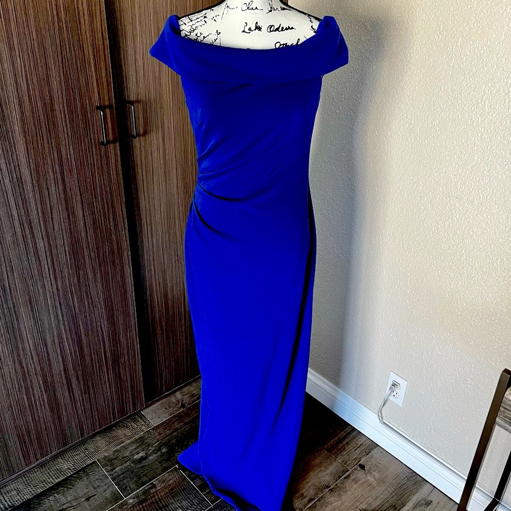 Gown. Beautiful draping and very flattering